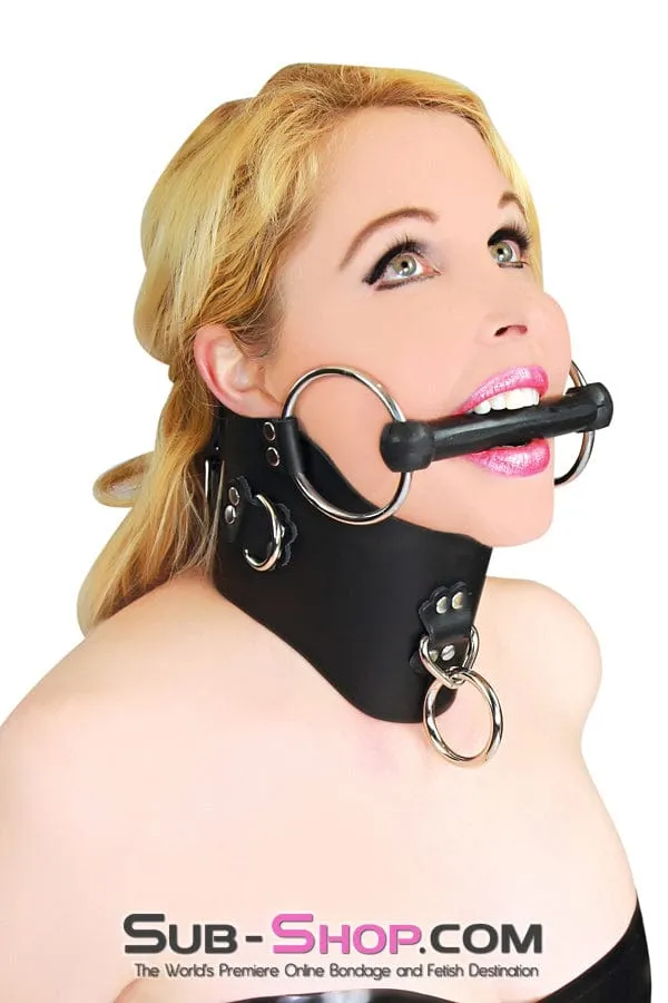 0553A      Dungeon Slave Black Leather Extreme Posture Collar