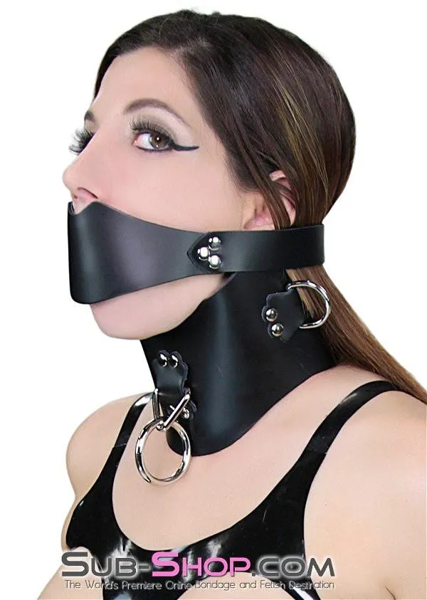 0553A      Dungeon Slave Black Leather Extreme Posture Collar