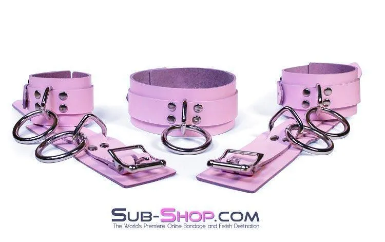 0991A-SIS      Captured Beauty Sissy Accessory Vixen Princess Dungeon Mistress Pink Leather Bondage Collar