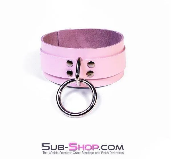 0991A-SIS      Captured Beauty Sissy Accessory Vixen Princess Dungeon Mistress Pink Leather Bondage Collar