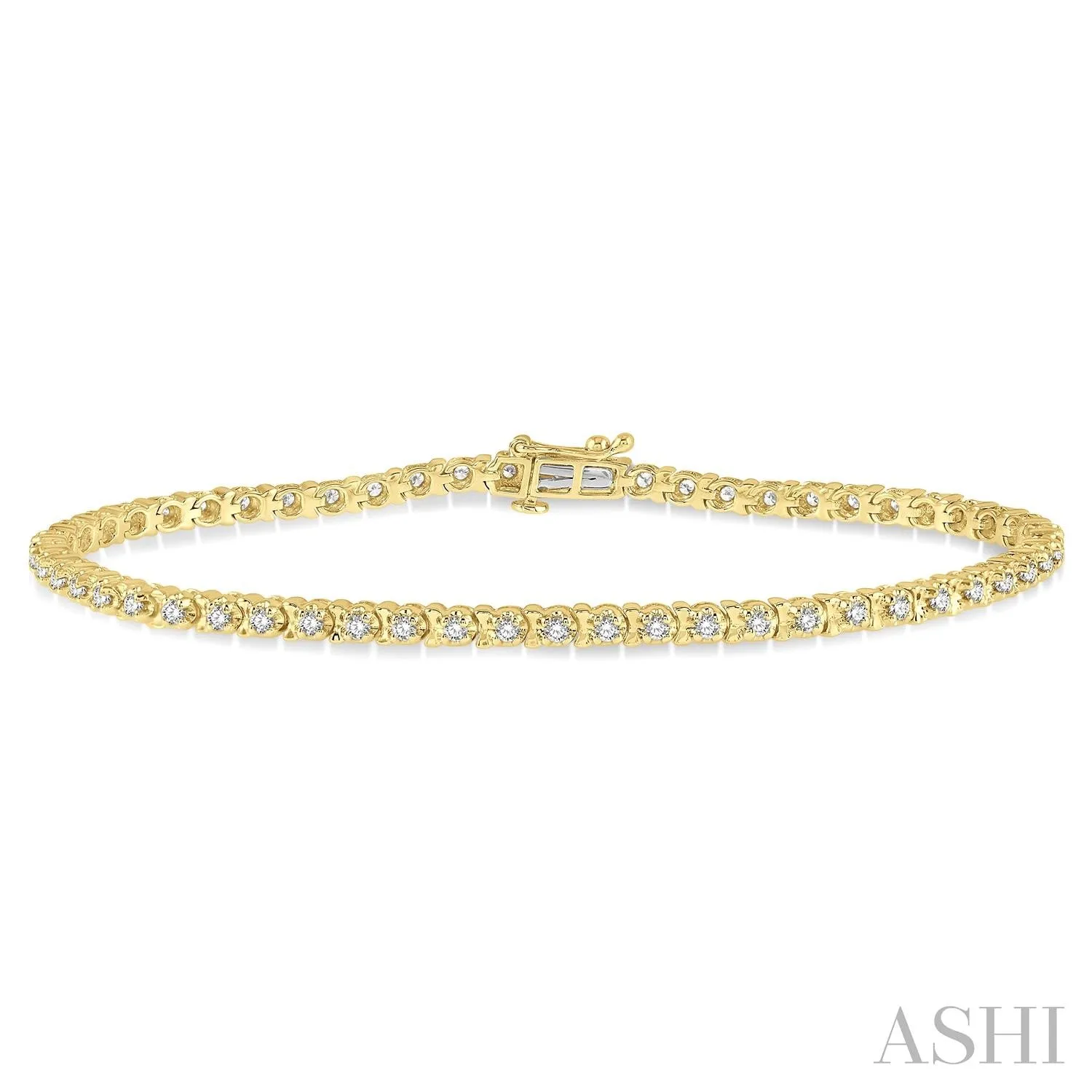 14K Yellow Gold Diamond Tulip Bracelet w/ 1.00 ctw