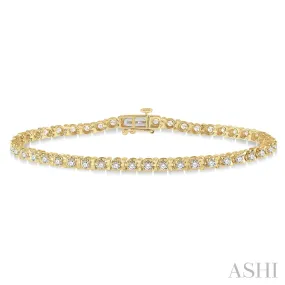 14K Yellow Gold Diamond Tulip Tennis Bracelet w/ 2.00 ctw