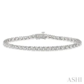 14KW Diamond Tulip Tennis Bracelet w/ 2.0 CTW 7"