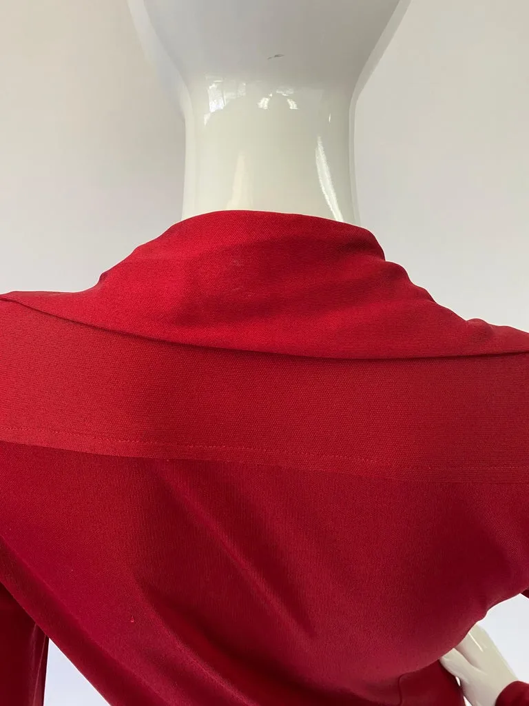 1972 Halston Red Jersey Knit Maxi Dress