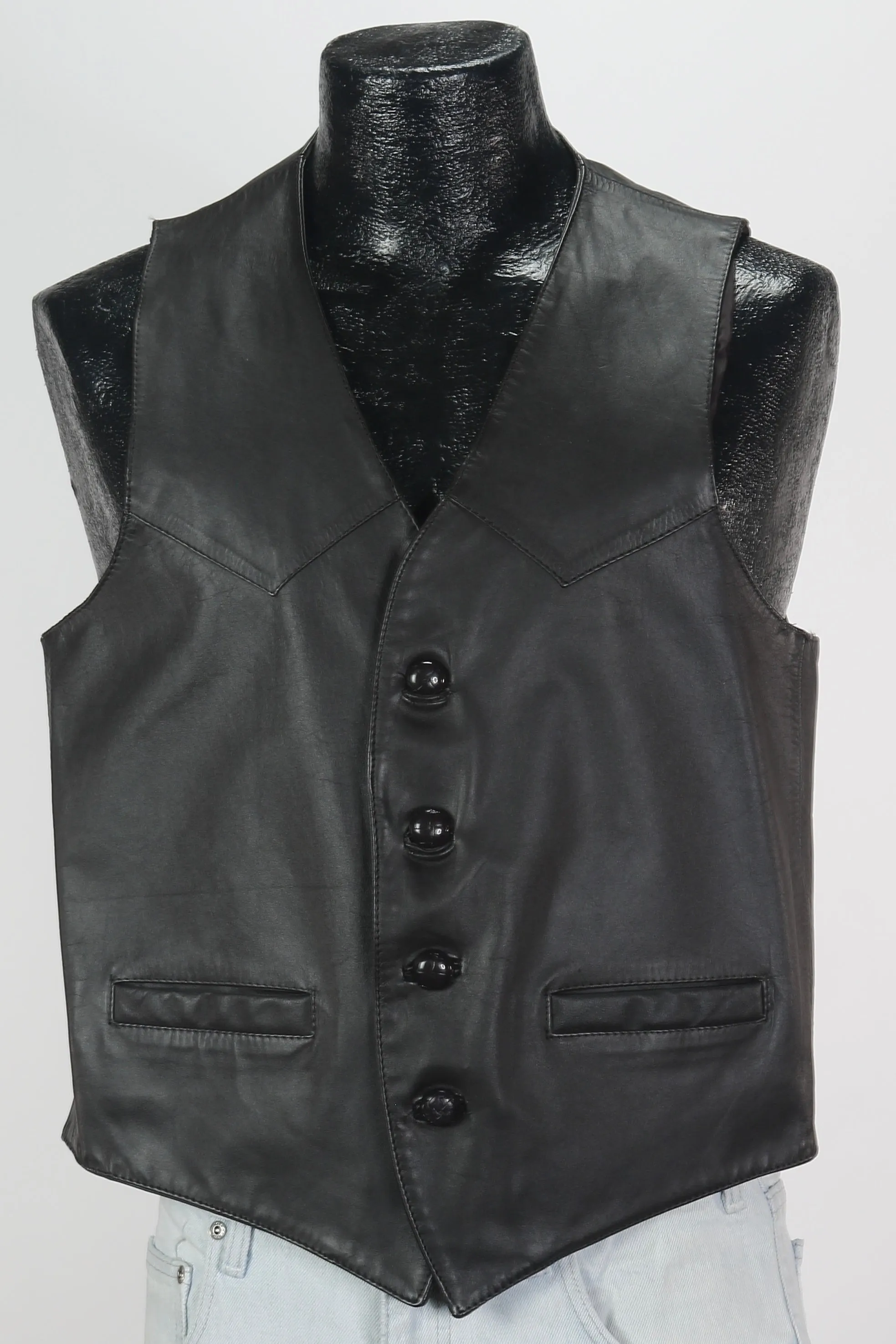 90s Gino Leather Vest       L