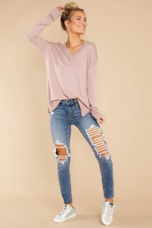 A Touch Away Mauve Sweater