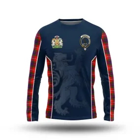 Abernethy Tartan Long Sleeve T-Shirt with Family Crest and Lion Rampant Vibes Sport Style