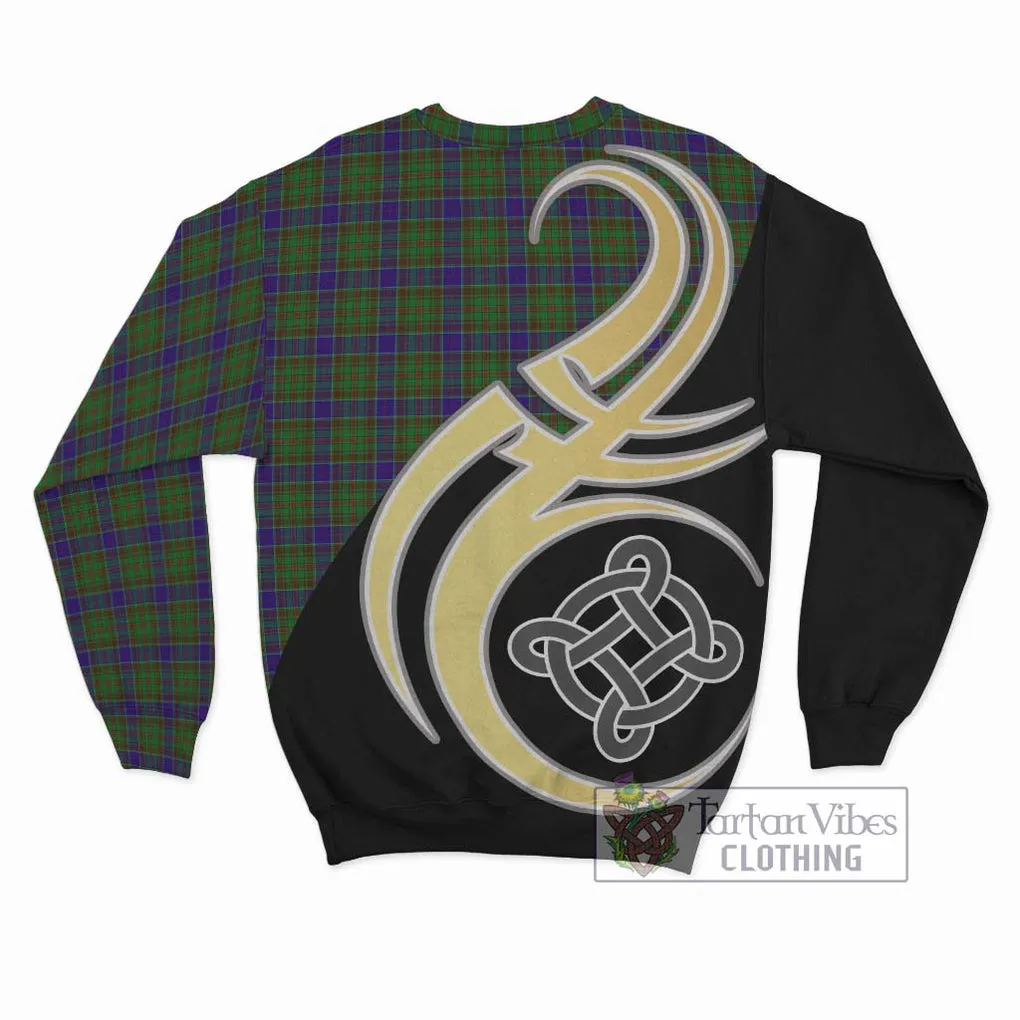 Adam Tartan Sweatshirt with Family Crest and Celtic Symbol Style