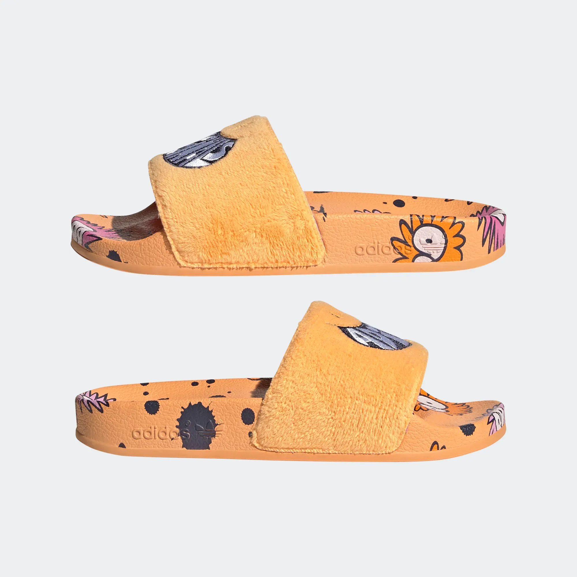 Adidas Kid's Kevin Lyons Adilette Slides - Hazy Orange / Cloud White / Shadow Navy