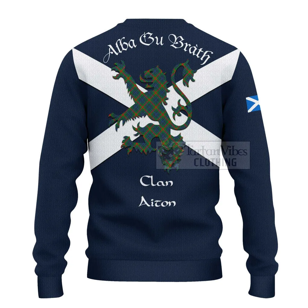 Aiton Tartan Lion Rampant Ugly Sweater Proudly Display Your Heritage with Alba Gu Brath and Clan Name