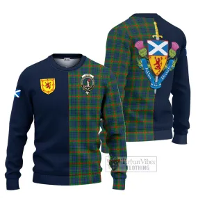 Aiton Tartan Ugly Sweater with Scottish Lion Royal Arm Half Style