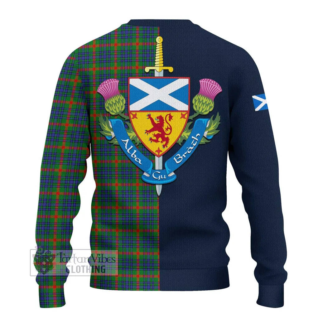 Aiton Tartan Ugly Sweater with Scottish Lion Royal Arm Half Style