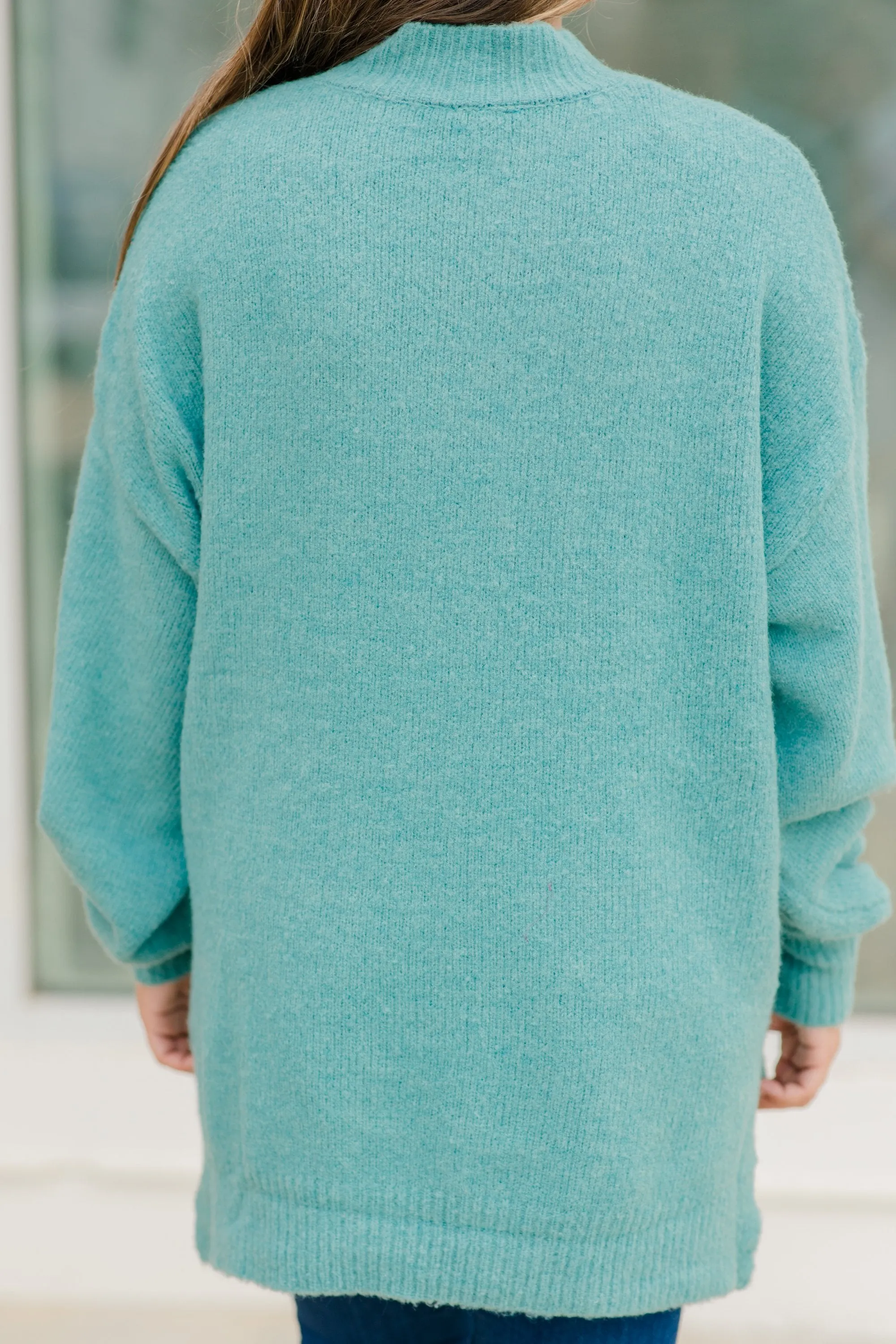 All Access Sage Green Bubble Sleeve Sweater