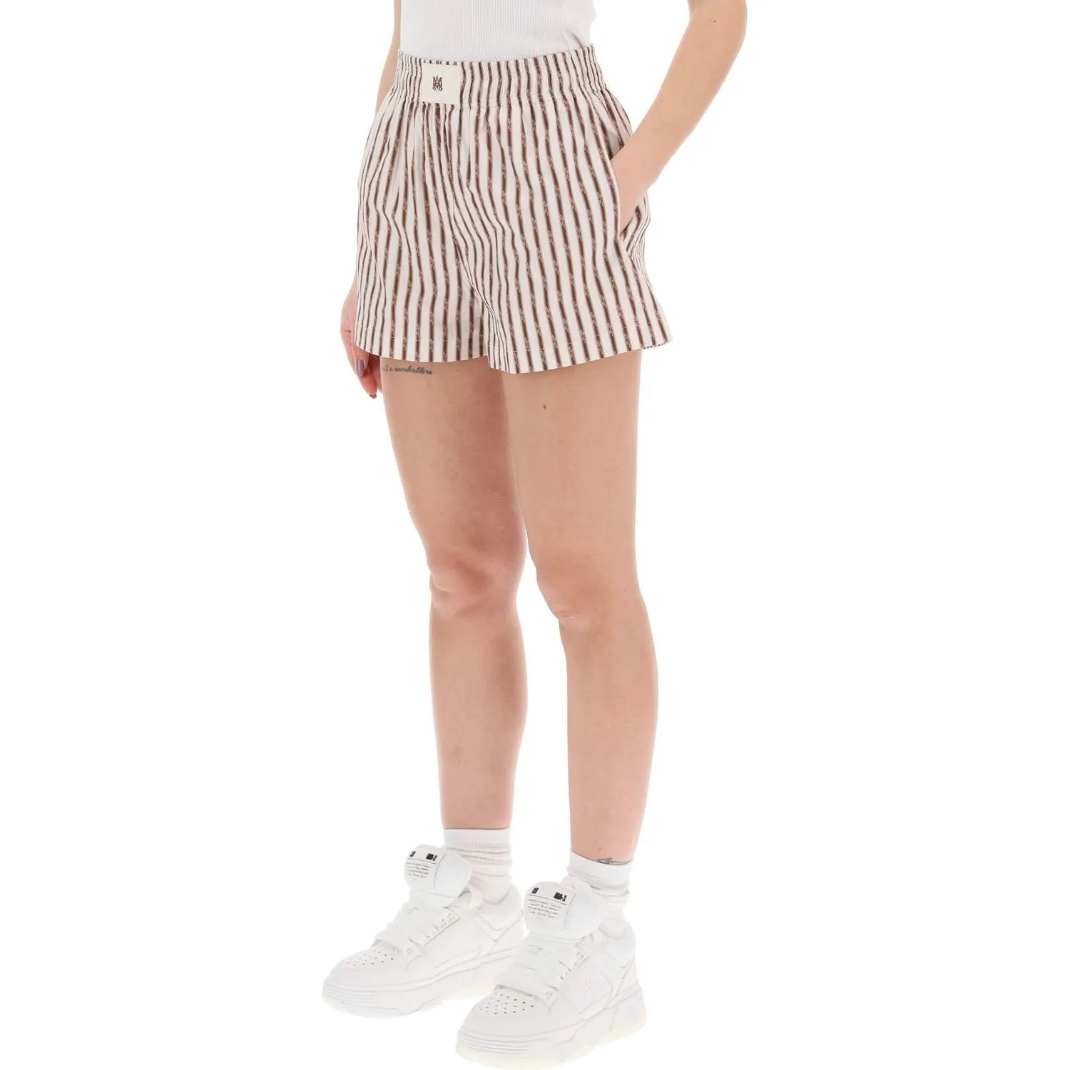 Amiri striped pajama shorts