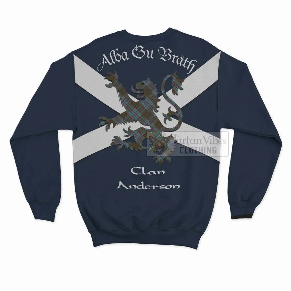 Anderson Tartan Lion Rampant Sweatshirt  Proudly Display Your Heritage with Alba Gu Brath and Clan Name