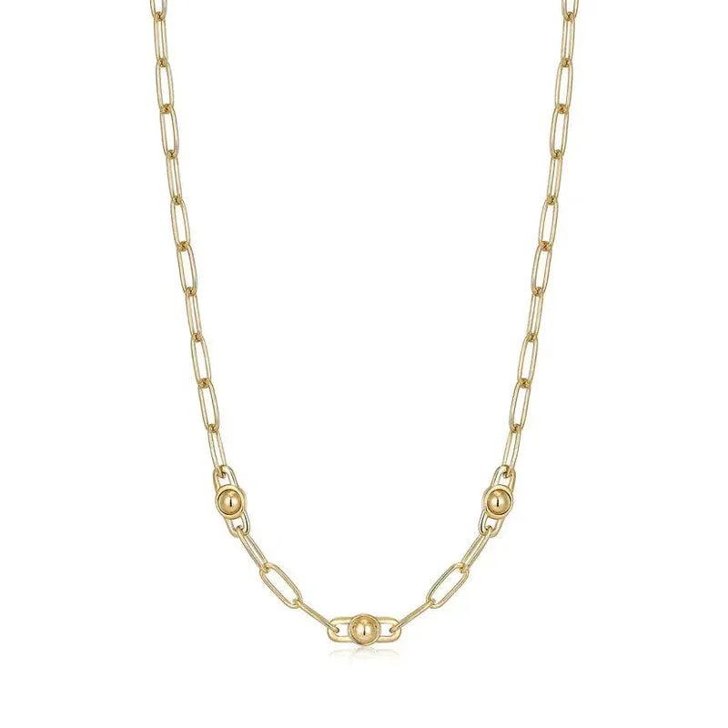 Ania Haie Gold Orb Link Chunky Chain Necklace