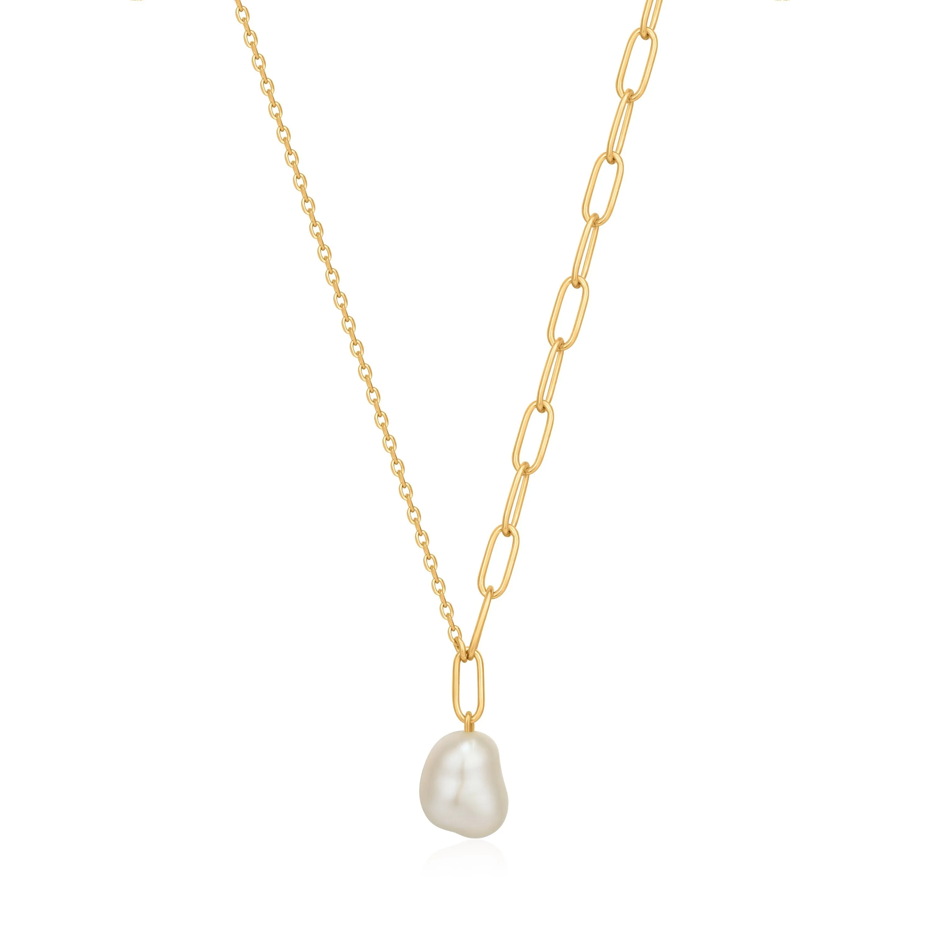 Ania Haie Gold Pearl Chunky Necklace