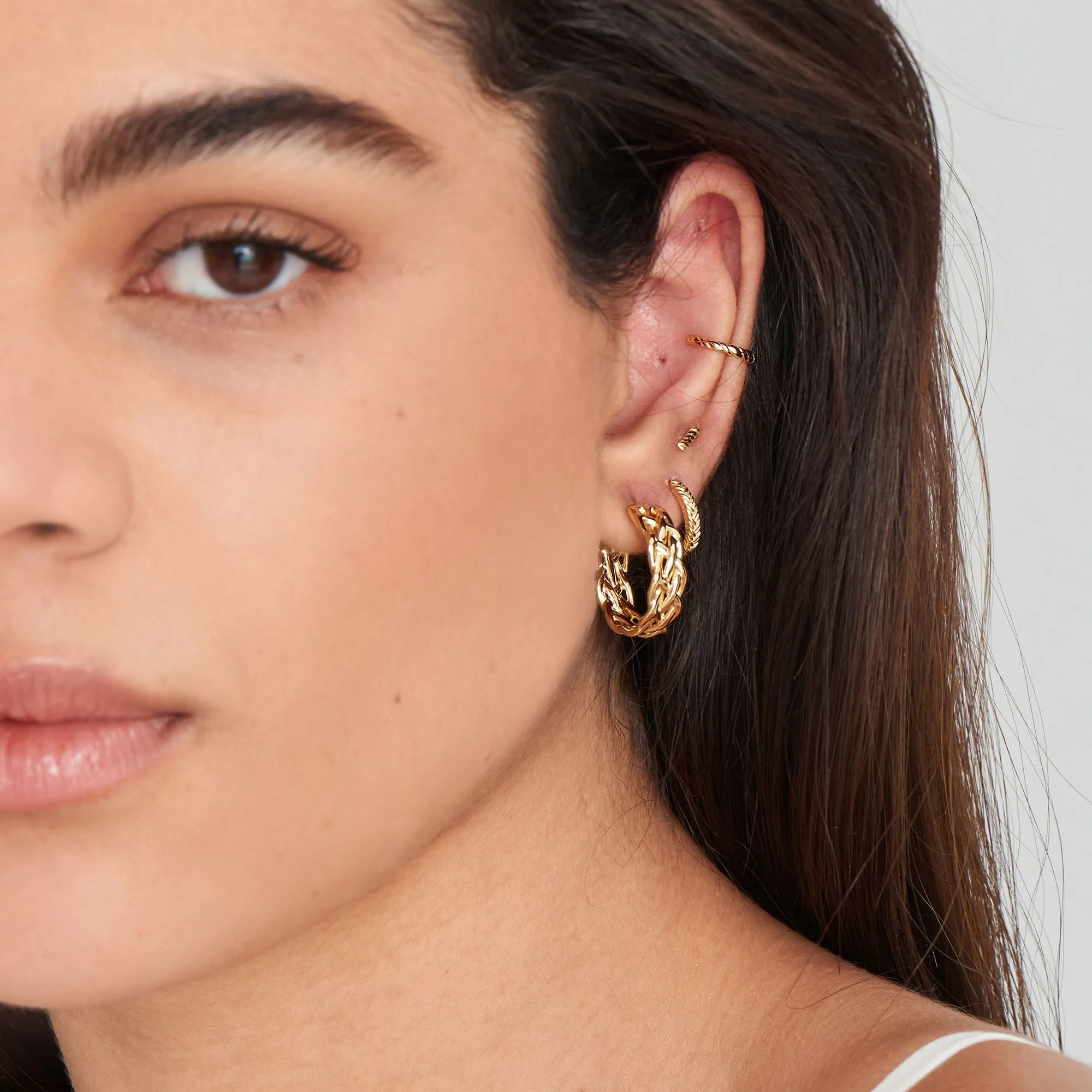 Ania Haie Gold Rope Chunky Hoop Earrings