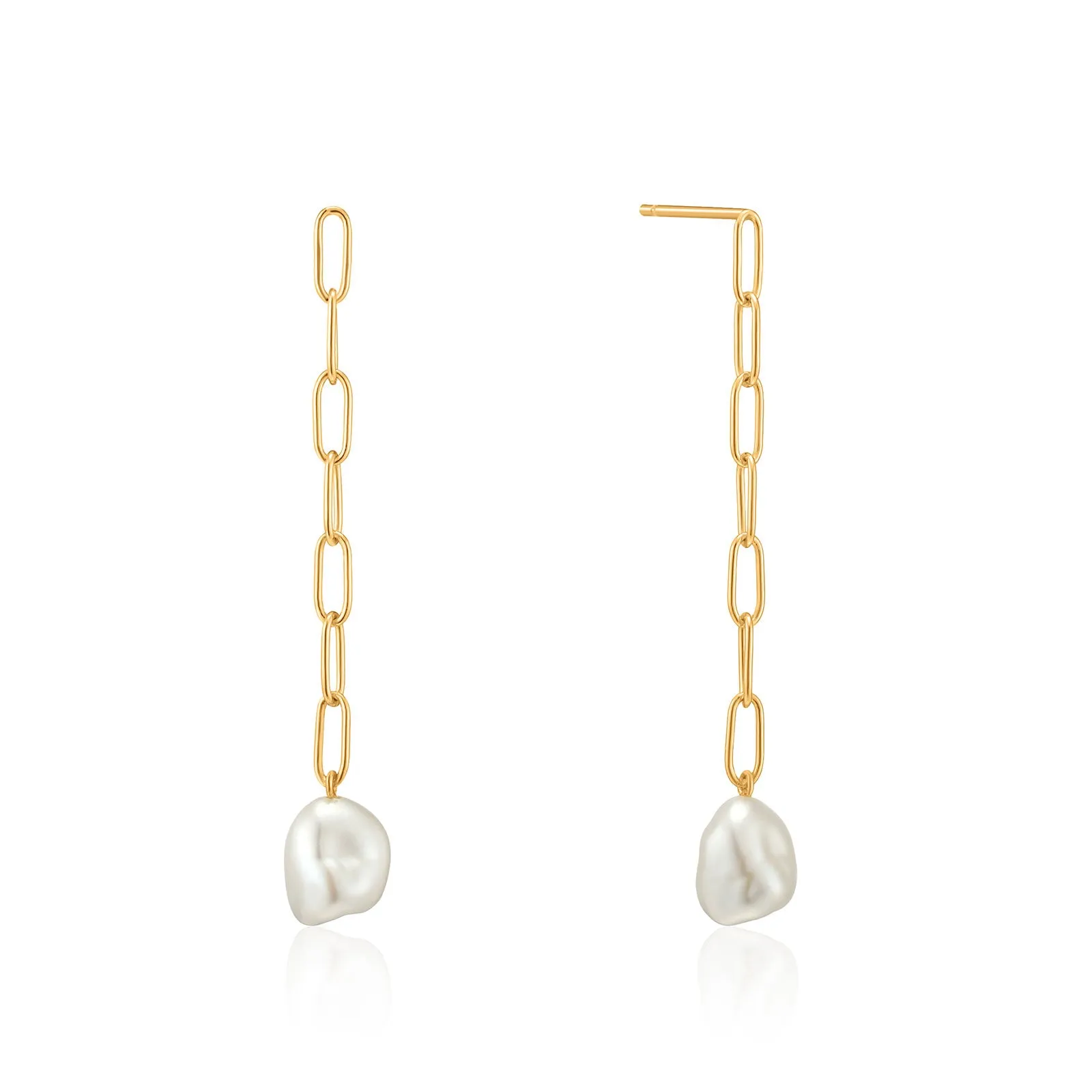 Ania Haie Sterling Silver & Gold Plated Freshwater Pearl Chunky Drop Earrings