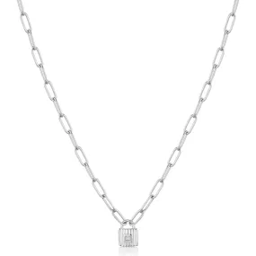 Ania Haie Sterling Silver Chunky Chain Padlock Necklace