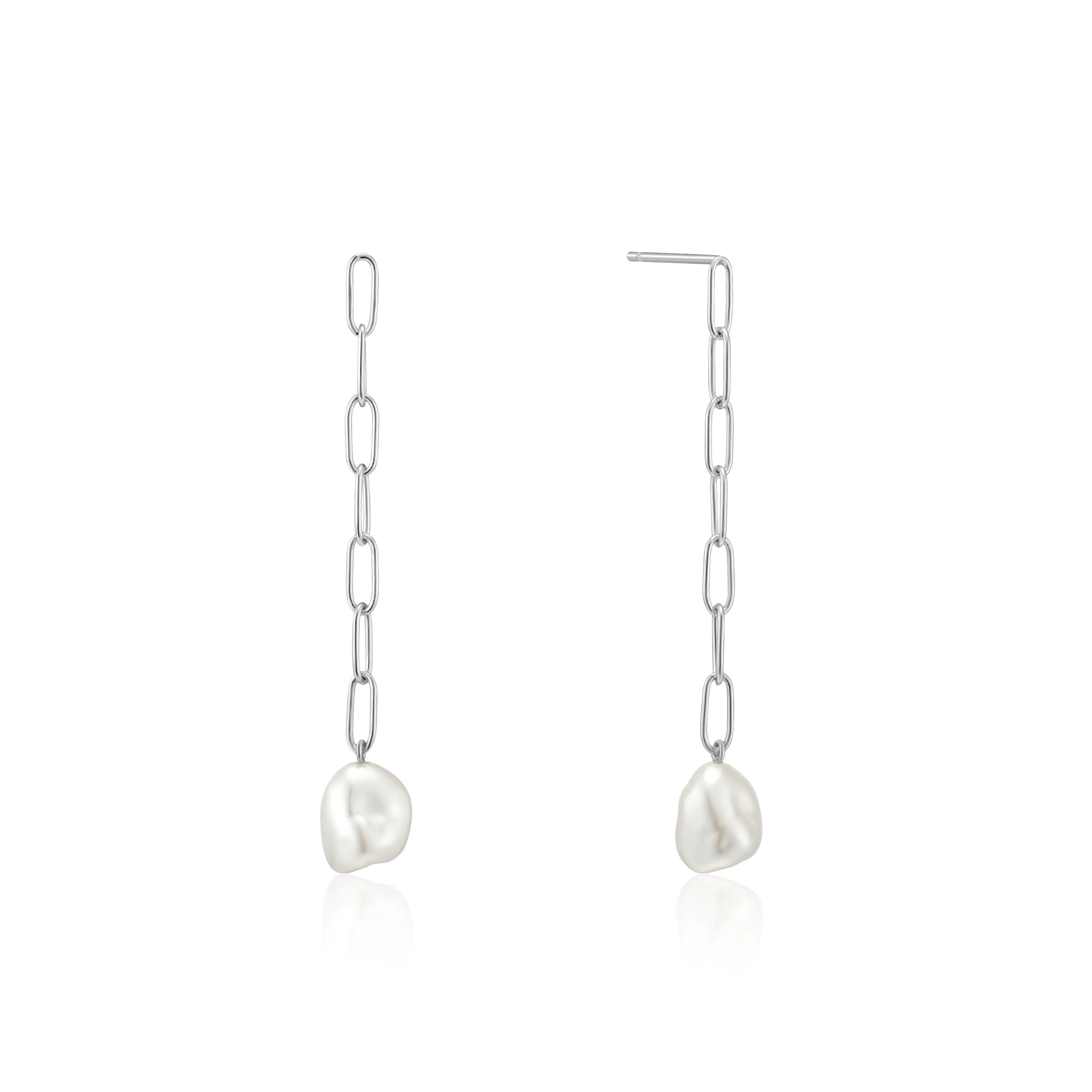 Ania Haie Sterling Silver Pearl Chunky Drop Earrings