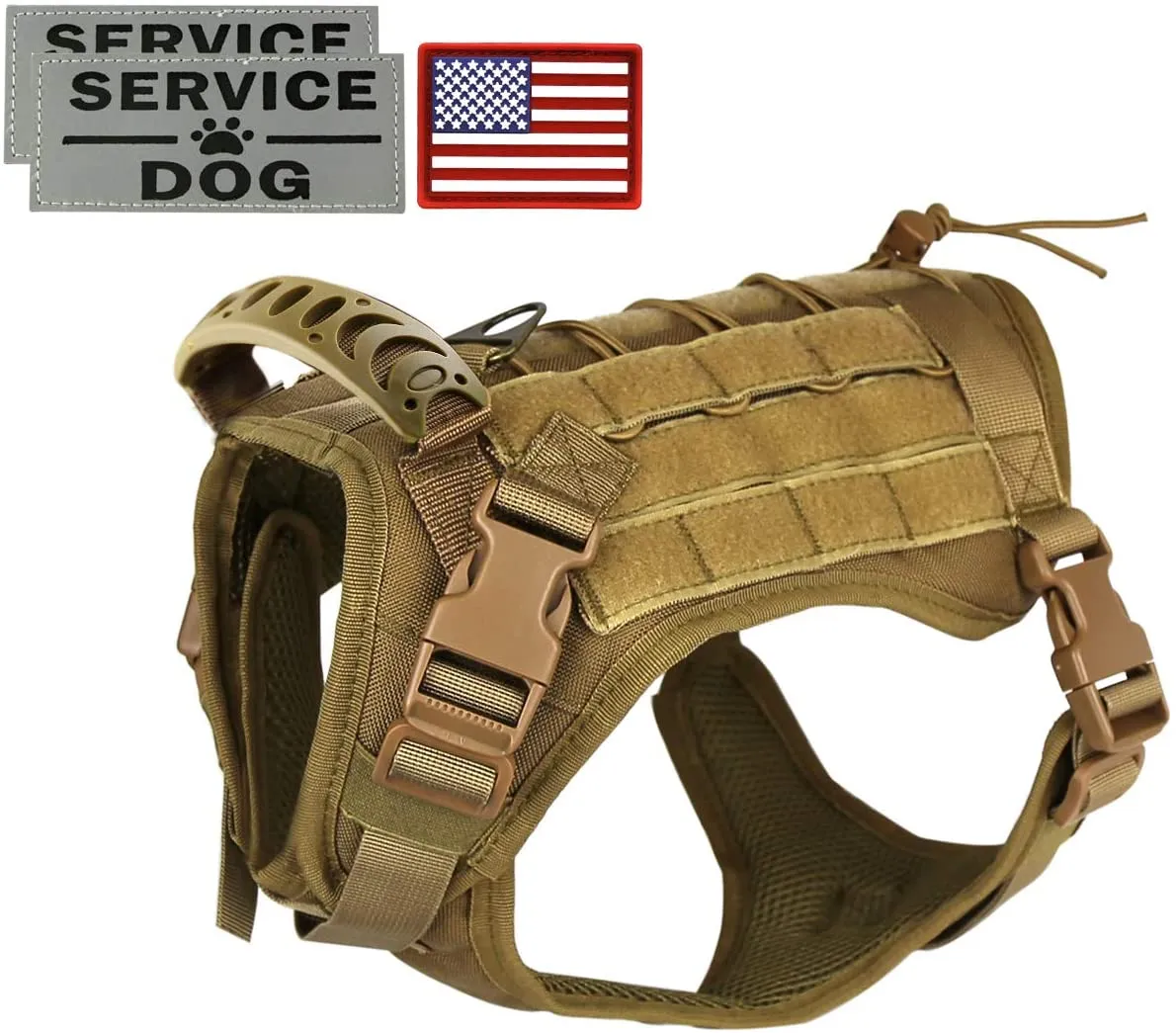 Anniepaw Dog Cloth Tactical Service Vest Harness Outdoor Training Handle Water-Resistant Comfortable Military Patrol K9