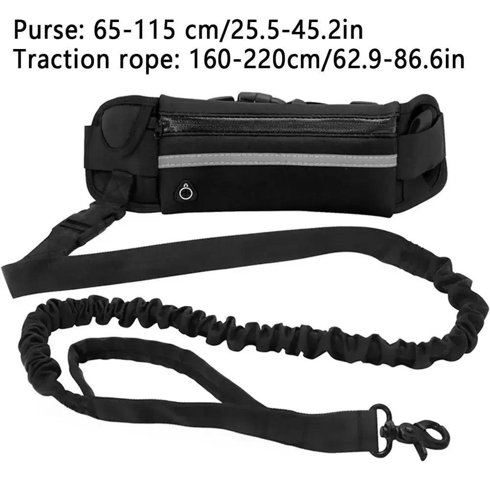 Anniepaw Hands-Free Running Dog Leash Reflective with Waist Bag Elastic Belt