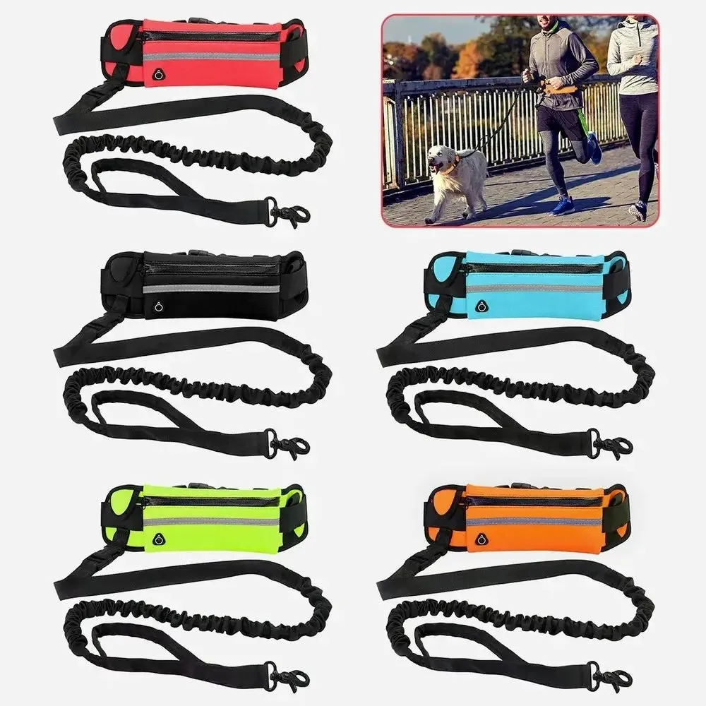 Anniepaw Hands-Free Running Dog Leash Reflective with Waist Bag Elastic Belt