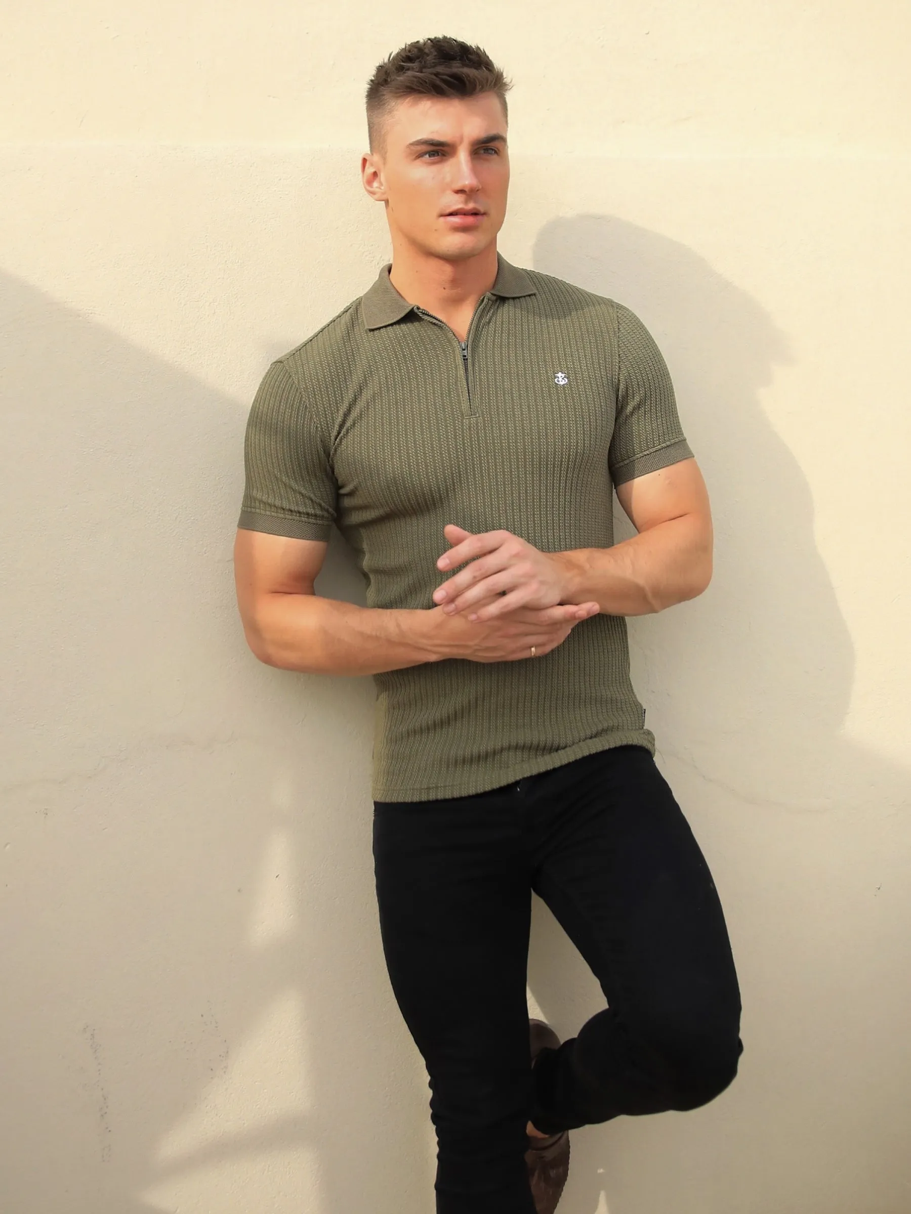 Anzi Textured Polo - Green