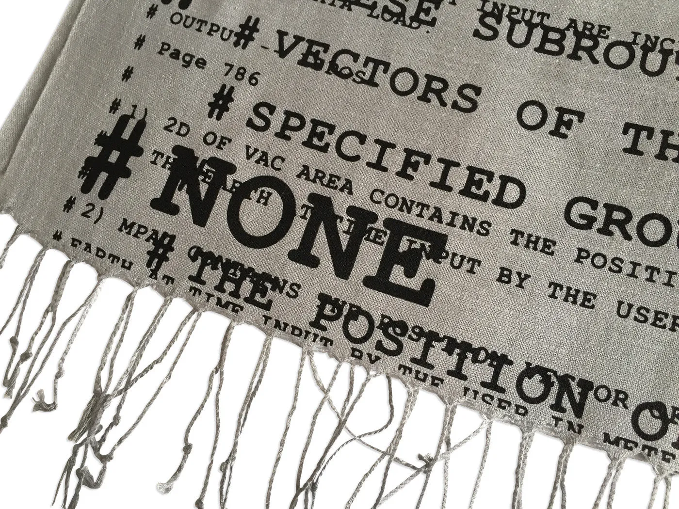 Apollo 11 Source Code Scarf. Silkscreened Linen weave pashmina