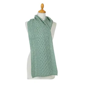 Aran Tree of Life Super Soft Merino Scarf Seafoam Green One Size