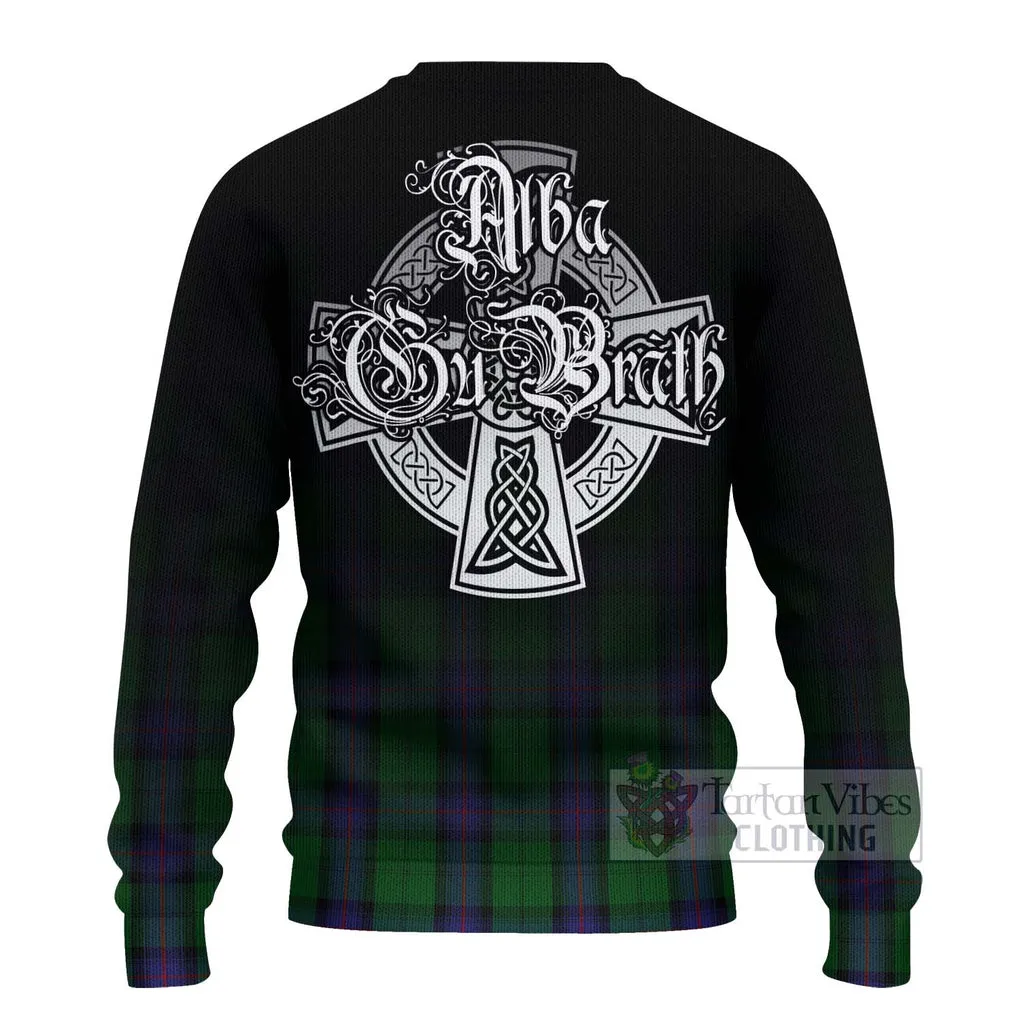 Armstrong Tartan Ugly Sweater Featuring Alba Gu Brath Family Crest Celtic Inspired