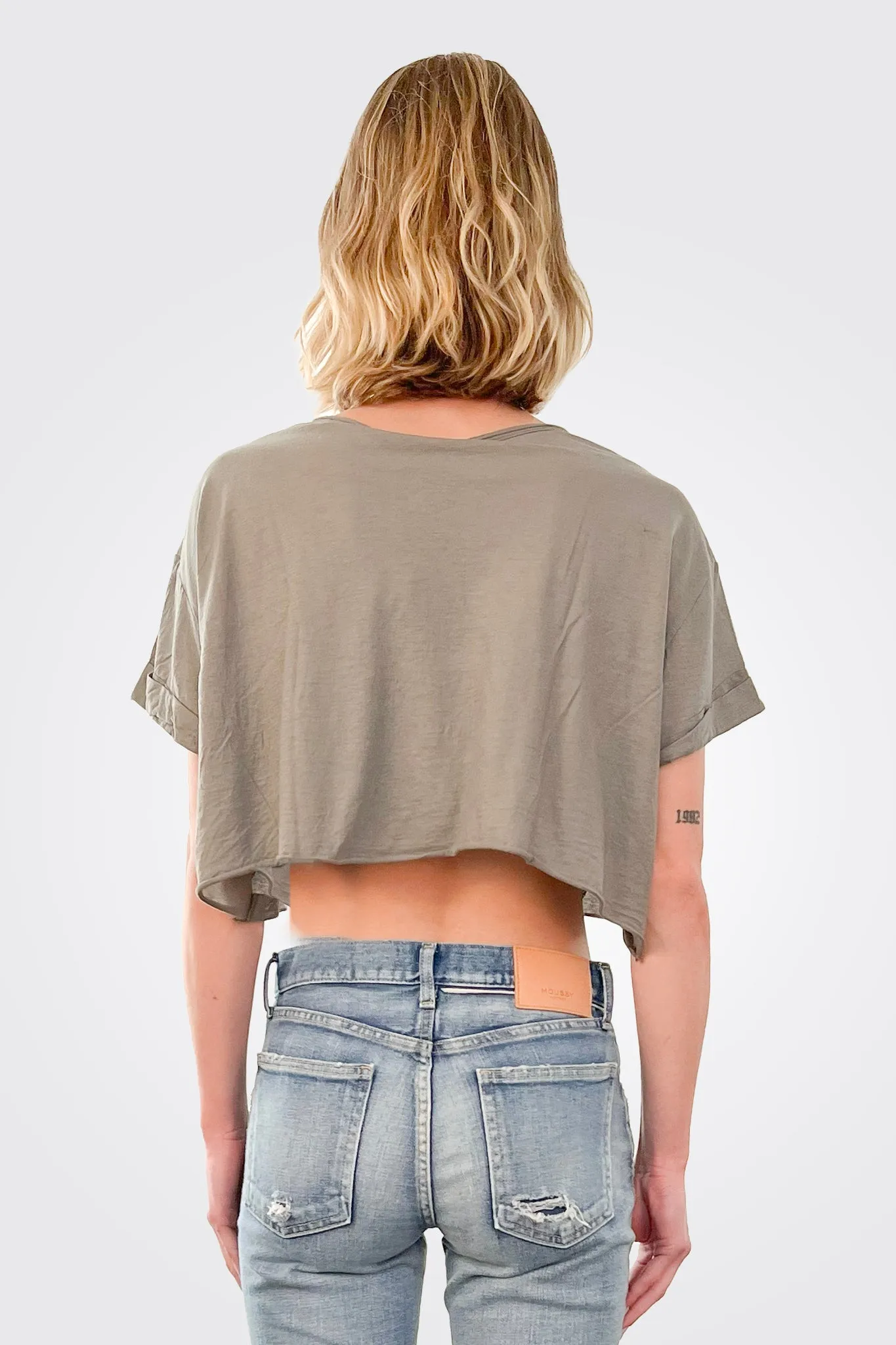 Artii Crop Tee - Warm Grey