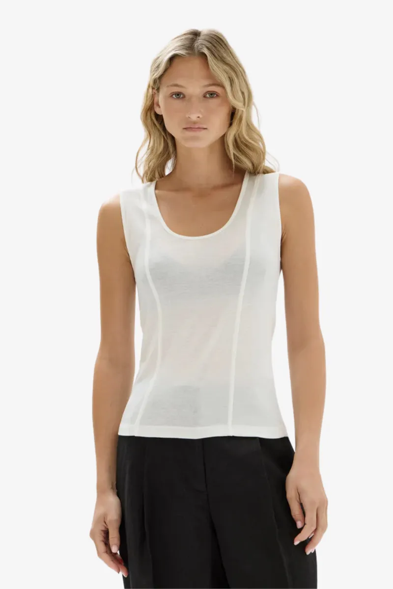 Assembly Label - Penelope Jersey Tank - White