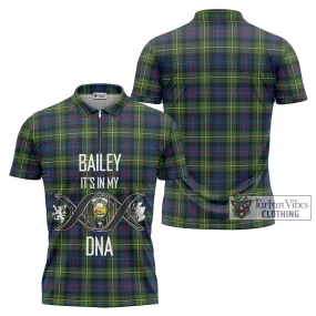 Bailey Modern Tartan Zipper Polo Shirt with Family Crest DNA In Me Style