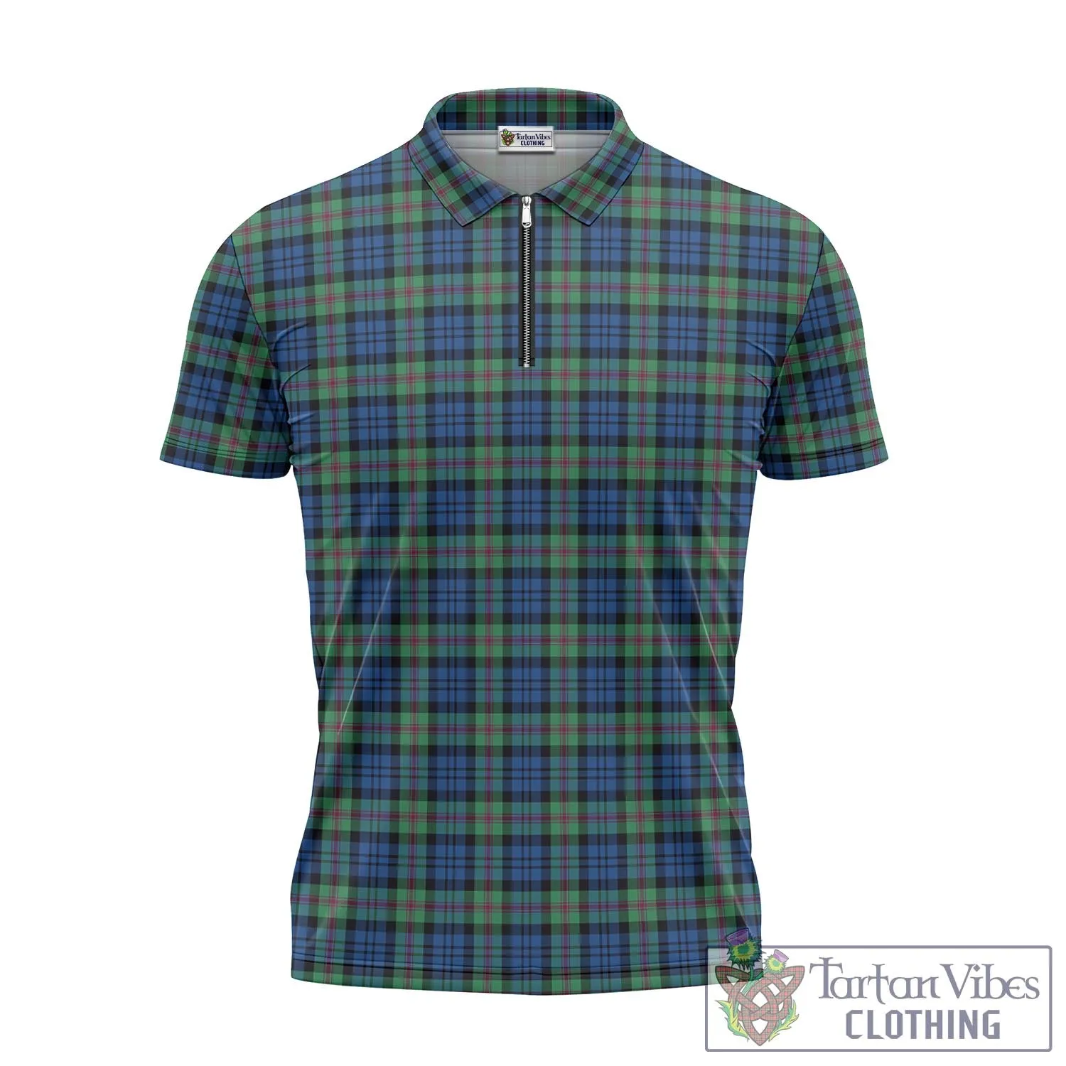 Baird Ancient Tartan Zipper Polo Shirt