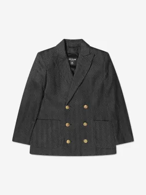 Balmain Boys Double Breasted Blazer in Black