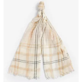 Barbour Ryhope Check Scarf wrap Primrose Hessian One Size