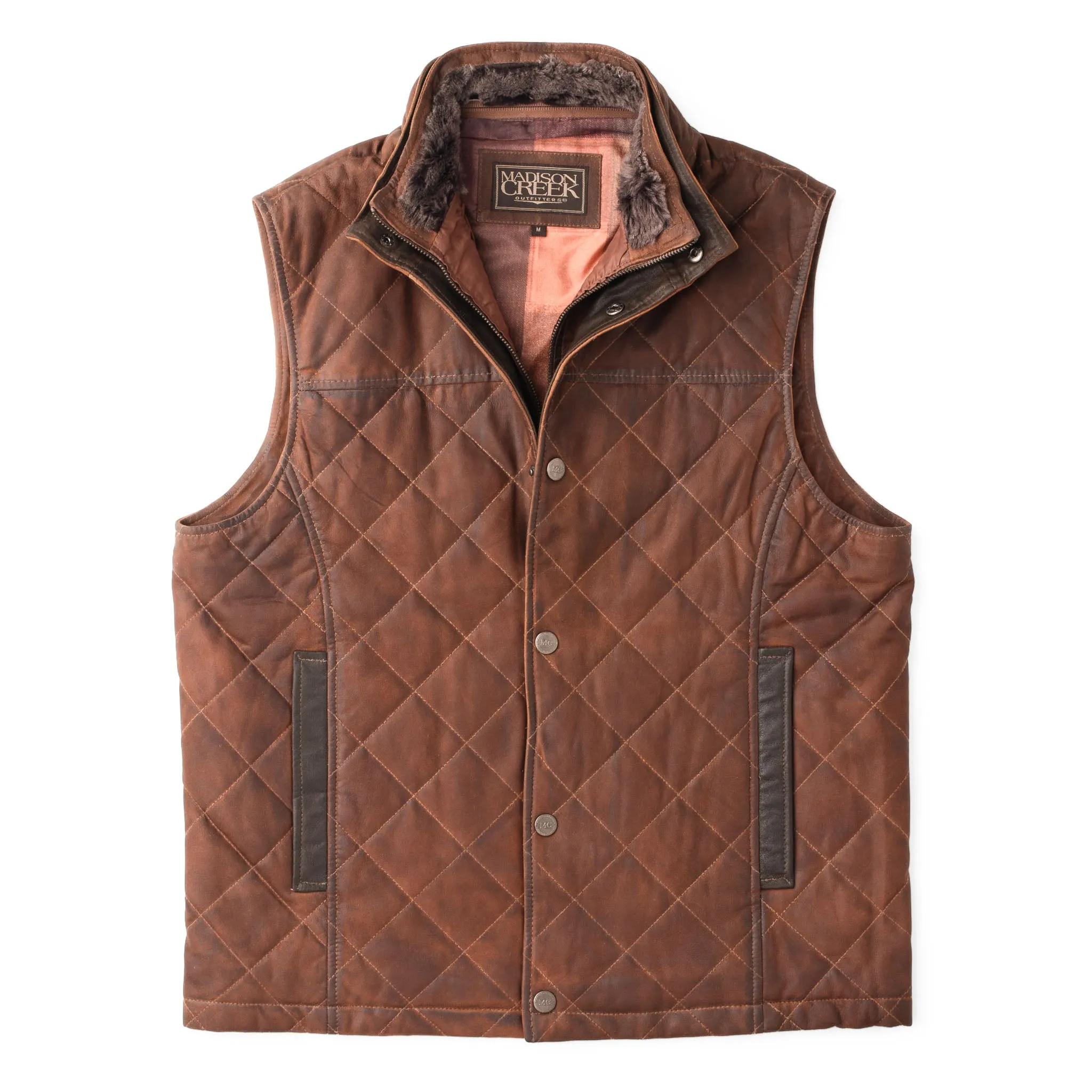 BEAVER CREEK LEATHER VEST - BOURBON