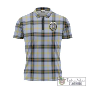 Bell Tartan Zipper Polo Shirt with Family Crest