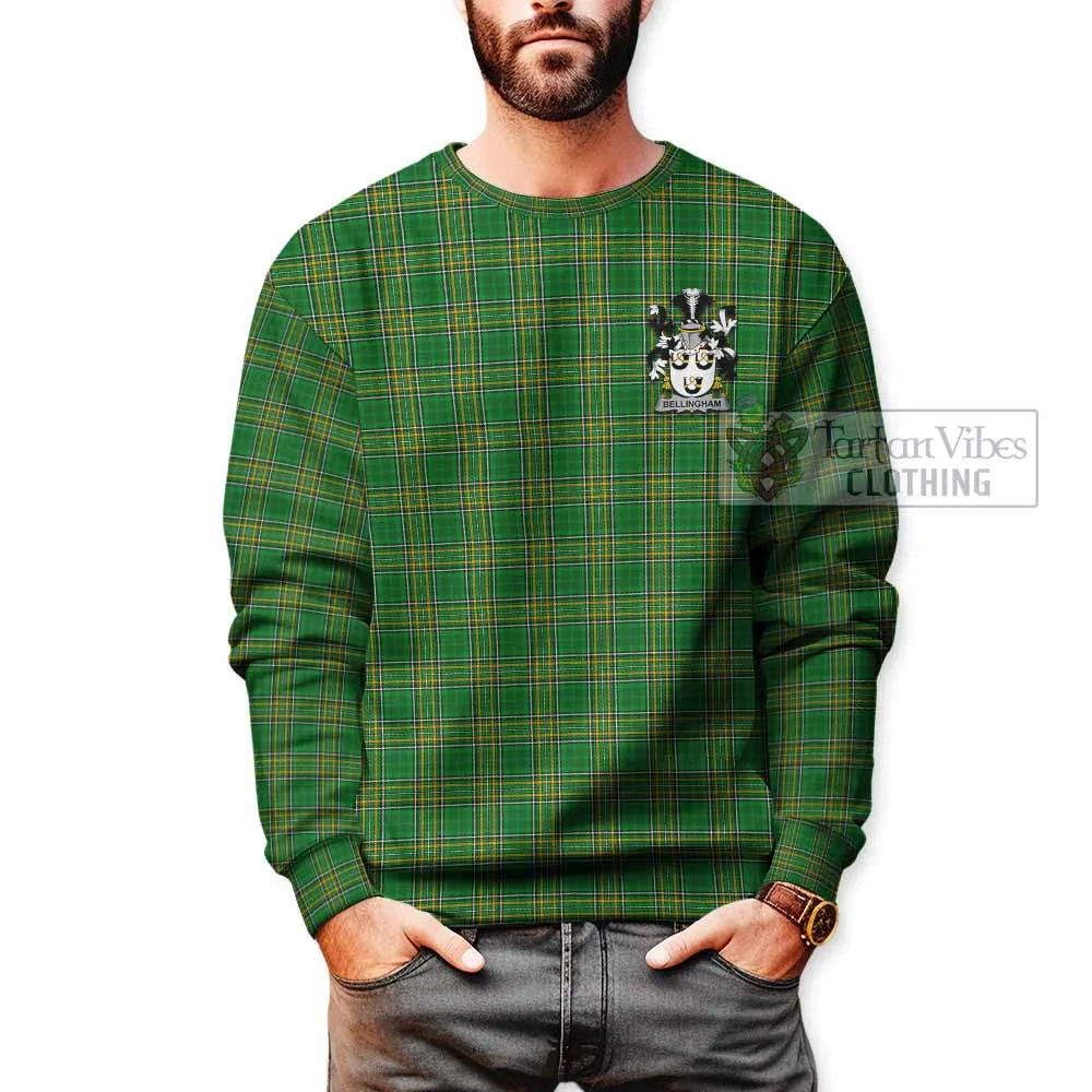 Bellingham Irish Clan Tartan Sweatshirt with Coat of Arms