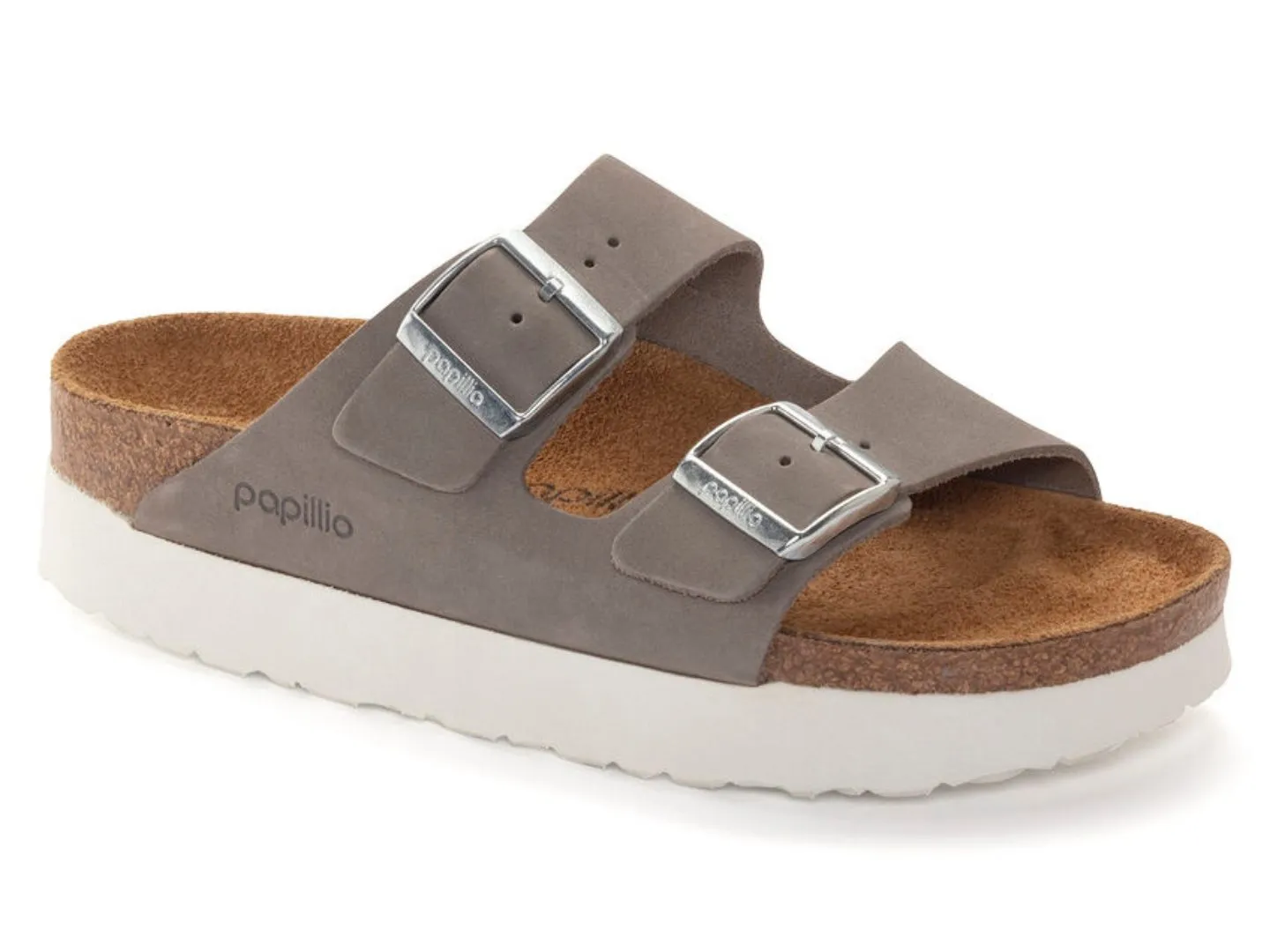 Birkenstock: Arizona Platform in Dove Grey