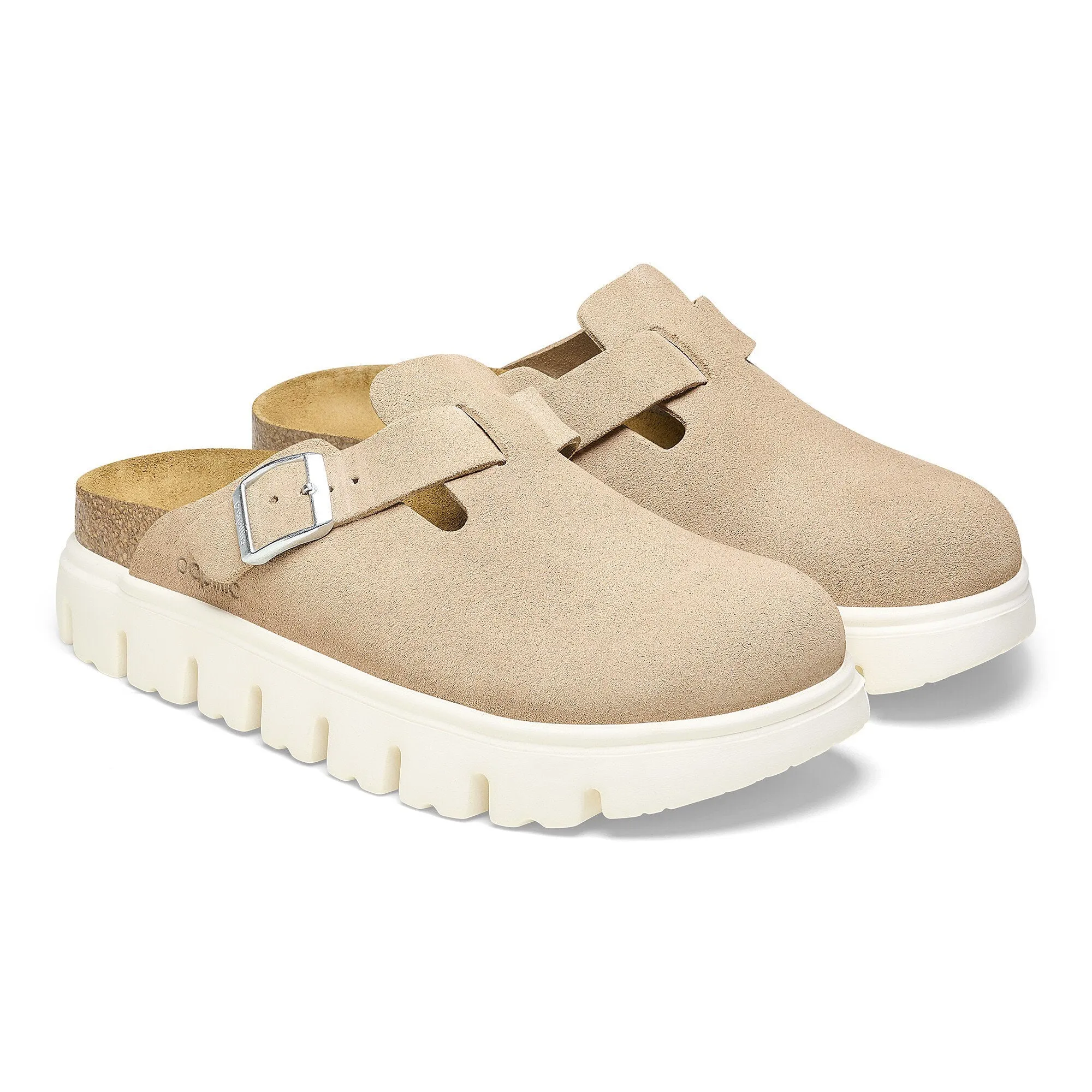 Birkenstock Womens Boston Chunky Suede Leather Warm Sand