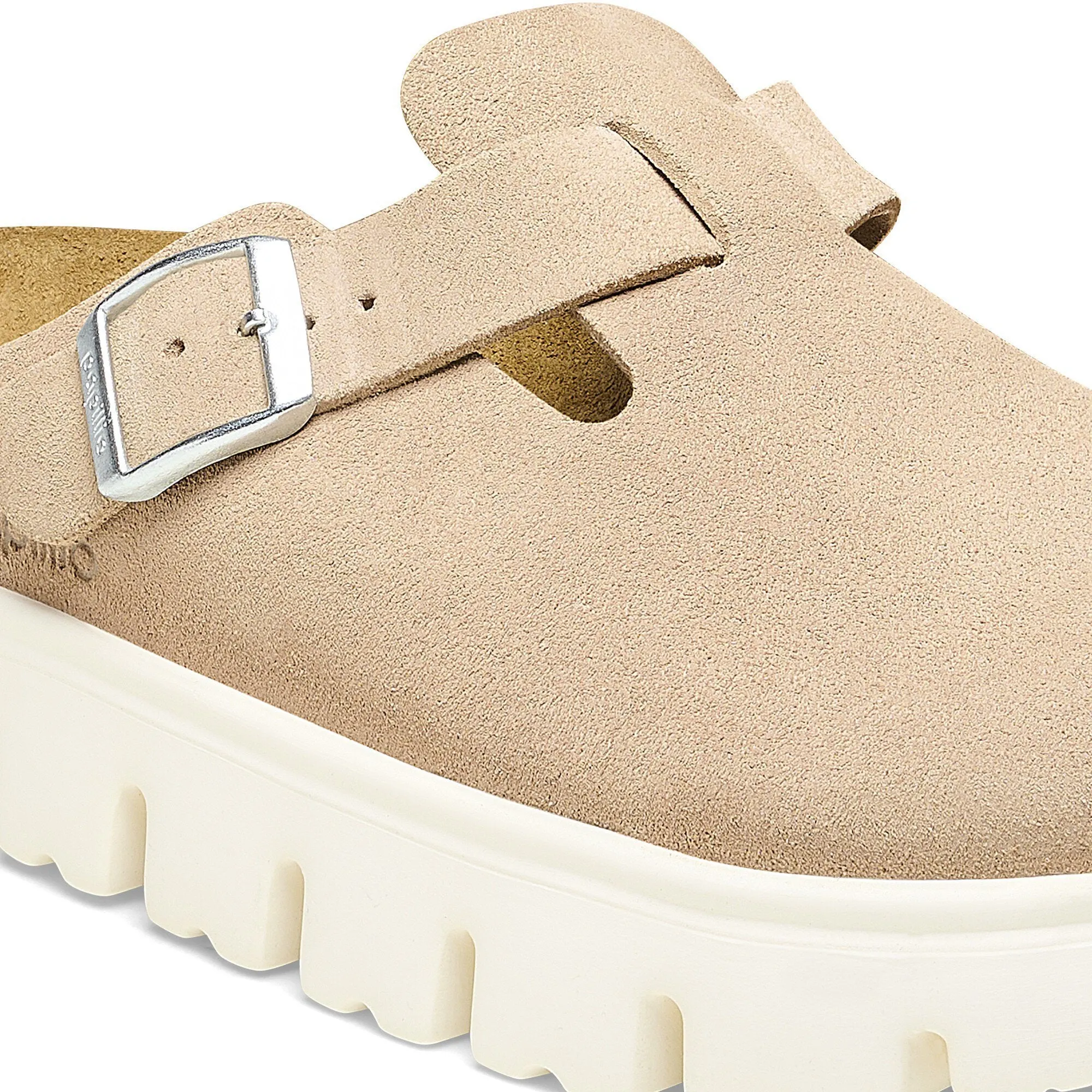 Birkenstock Womens Boston Chunky Suede Leather Warm Sand