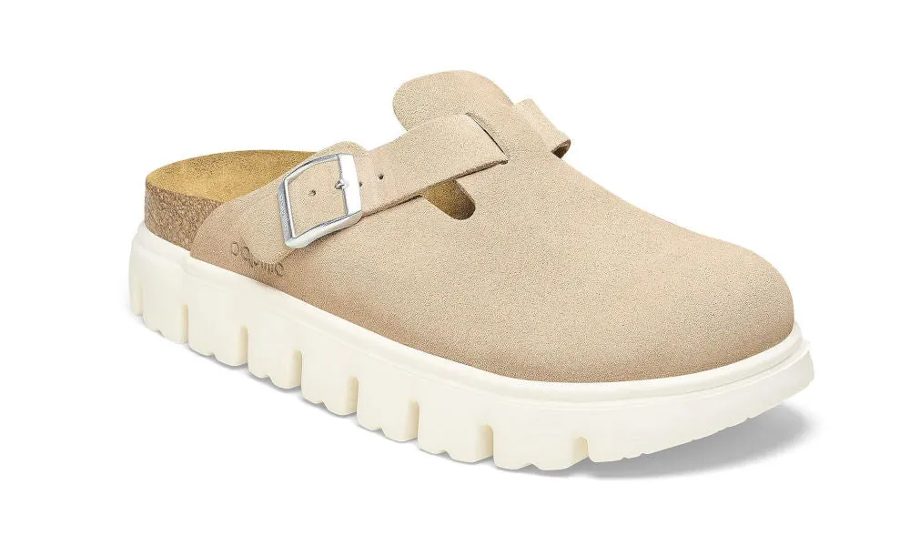 Birkenstock Womens Boston Chunky Suede Leather Warm Sand