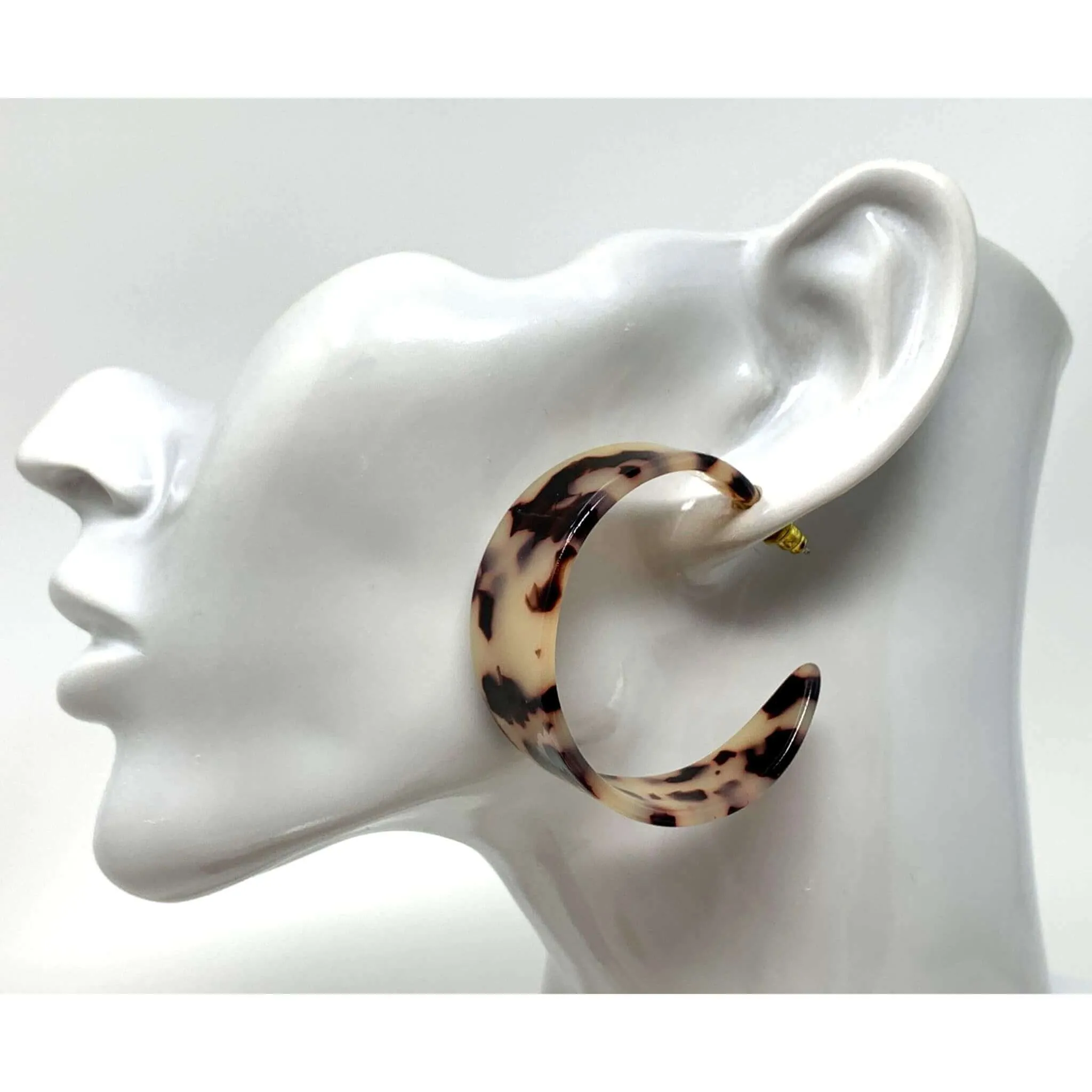 Black & White Chunky Hoop Earrings