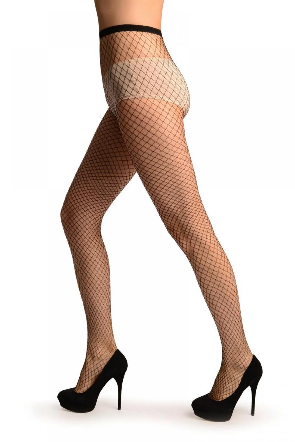 Black Luxurious Large Mesh Fishnet Tights