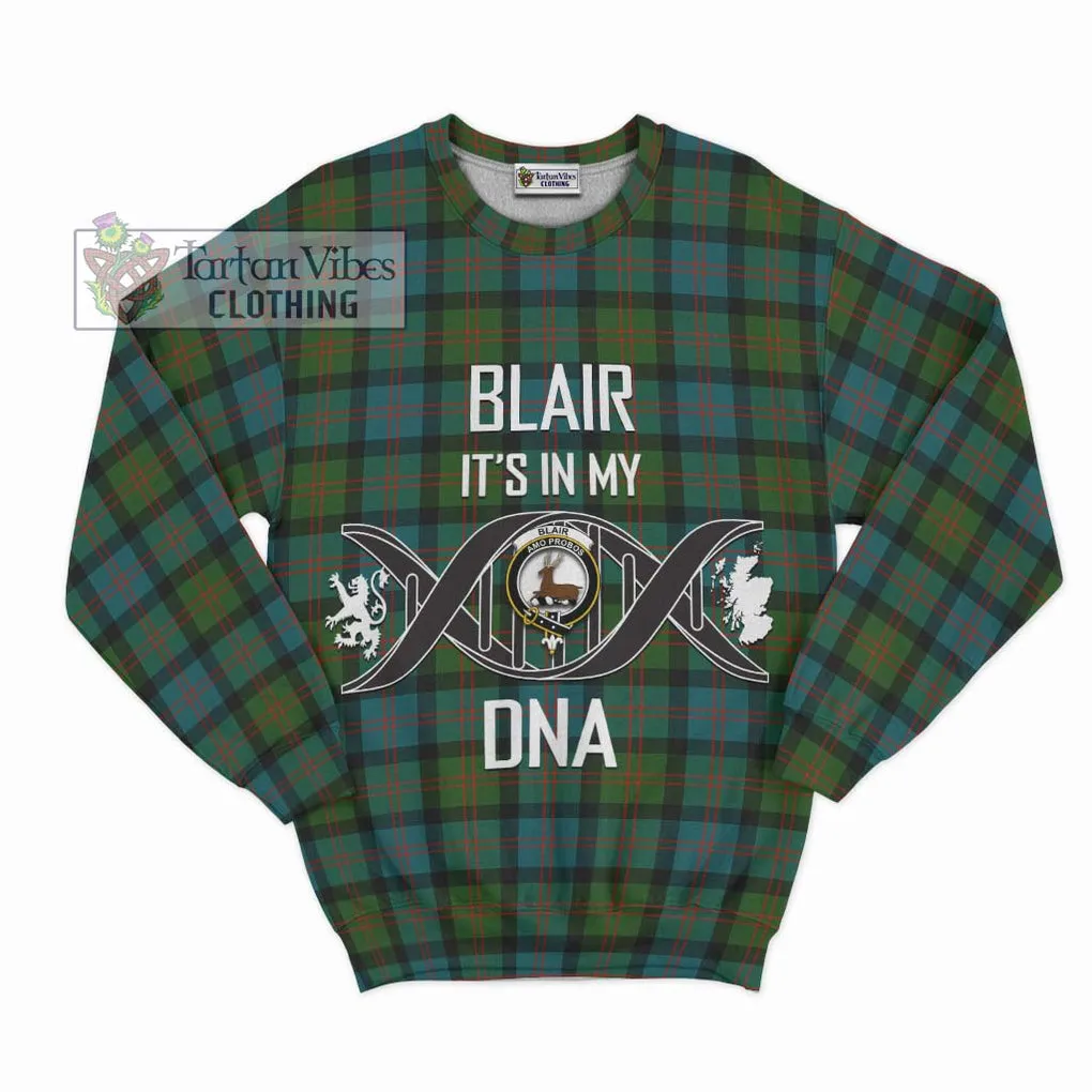 Blair Ancient Tartan Sweatshirt with Family Crest DNA In Me Style