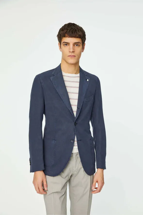 Blue Lyocell & Linen Unconstructed Jacket - LBM 1911