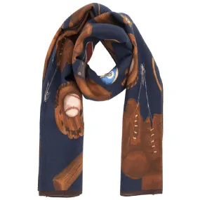 Blue Pure Italian Wool Gentleman's Games Scarf